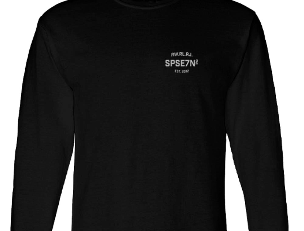 SP72 Black Long Sleeve T-Shirt / White Graphic