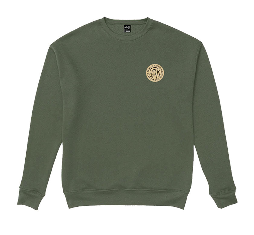 Army Green Sweatshirt w/ 2" Round SP72 Patch